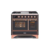 ILVE 40 Inch Majestic II Series Natural Gas/ Propane Gas Burner and Electric Oven with 6 Sealed Burners (UMD10FDNS3)