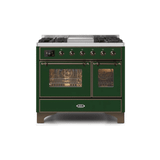 ILVE 40 Inch Majestic II Series Natural Gas/ Propane Gas Burner and Electric Oven with 6 Sealed Burners (UMD10FDNS3)