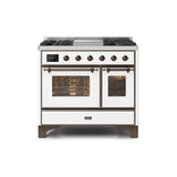 ILVE 40 Inch Majestic II Series Natural Gas/ Propane Gas Burner and Electric Oven with 6 Sealed Burners (UMD10FDNS3)