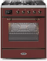 ILVE 30" Majestic II Series Gas Burner and Electric Oven Range with 5 Sealed Burners (UM30DNE3)