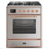 ILVE 30" Majestic II Series Gas Burner and Electric Oven Range with 5 Sealed Burners (UM30DNE3)
