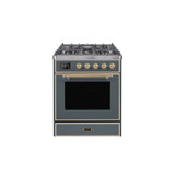 ILVE 30" Majestic II Series Gas Burner and Electric Oven Range with 5 Sealed Burners (UM30DNE3)