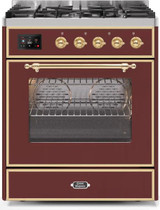 ILVE 30" Majestic II Series Gas Burner and Electric Oven Range with 5 Sealed Burners (UM30DNE3)