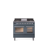 ILVE Professional Plus II 40-Inch Freestanding Dual Fuel Range with 6 Sealed Burner - UPD40FWMP