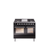 ILVE Professional Plus II 40-Inch Freestanding Dual Fuel Range with 6 Sealed Burner - UPD40FWMP