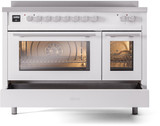 ILVE 48" Professional Plus II Series Freestanding Electric Double Oven Range with 8 Elements, Triple Glass Cool Door, Convection Oven, TFT Oven Control Display and Child Lock - UPI486WMP