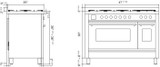 ILVE 48" Professional Plus II Series Freestanding Electric Double Oven Range with 8 Elements, Triple Glass Cool Door, Convection Oven, TFT Oven Control Display and Child Lock - UPI486WMP