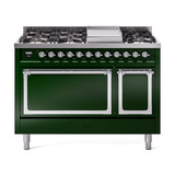 ILVE Nostalgie II Noblesse 48" Dual Fuel Freestanding Range 8 Sealed Burners + Griddle with Solid Door -  UN48FQNMP