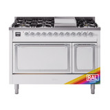 ILVE Nostalgie II Noblesse 48" Dual Fuel Freestanding Range 8 Sealed Burners + Griddle with Solid Door -  UN48FQNMP