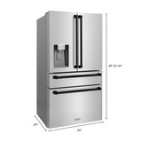 ZLINE Autograph Edition 4-Piece Appliance Package - 48-Inch Stainless Steel Gas Range, Refrigerator with Water Dispenser, Wall Mounted Range Hood, & 24-Inch Tall Tub Dishwasher in White Matte and Matte Black Accents (4AKPR-SGRWMRHDWM48-MB)
