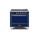 ILVE 36 Inch Majestic II Series Induction Range with 5 Elements 3.5 cu. ft. Oven Capacity TFT Oven Control Display Solid Door (UMI09QNS3)