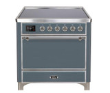 ILVE 36 Inch Majestic II Series Induction Range with 5 Elements 3.5 cu. ft. Oven Capacity TFT Oven Control Display Solid Door (UMI09QNS3)