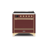 ILVE 36 Inch Majestic II Series Induction Range with 5 Elements 3.5 cu. ft. Oven Capacity TFT Oven Control Display Solid Door (UMI09QNS3)