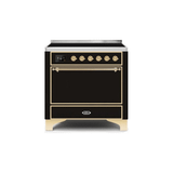 ILVE 36 Inch Majestic II Series Induction Range with 5 Elements 3.5 cu. ft. Oven Capacity TFT Oven Control Display Solid Door (UMI09QNS3)