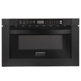 ZLINE 5-Piece Appliance Package - 30-Inch Dual Fuel Range with Brass Burners, Refrigerator with Water Dispenser, Convertible Wall Mount Hood, Microwave Drawer, and 3-Rack Dishwasher in Black Stainless Steel (5KPRW-RABRH30-MWDWV)