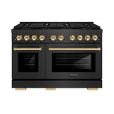 ZLINE Autograph 48-Inch 6.7 Cu. Ft. Paramount Dual Fuel Range with 8 Burner DuoPro Cooktop in Black Satin and Gold Accents (PSDRBSZ-48-G)
