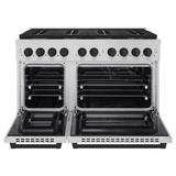 ZLINE Autograph Edition 48-Inch 6.7 cu. ft. Paramount Gas Range with 8 Burner DuoPro™ Cooktop and Dual Ovens in Stainless Steel and Matte Black Accents (PSGRZ-48-MB)