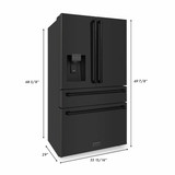 ZLINE 5-Piece Appliance Package - 36-Inch Gas Range, Refrigerator with Water Dispenser, Convertible Wall Mount Hood, Microwave Drawer, and 3-Rack Dishwasher in Black Stainless Steel (5KPRW-SGRBRH36-MWDWV)
