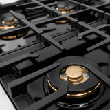 ZLINE Autograph Edition 30-Inch Classic Gas Rangetop with 4 Burner DuoPro™ Cooktop in Stainless Steel and Polished Gold Accents (PCRTZ-30-G)