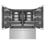 ZLINE Autograph 72-Inch Built-In Refrigerator w/ Gray Interior and Polished Nickel Helix Handles (GRBITZ-30472KPN)