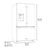 ZLINE Autograph 36-Inch Standard-Depth French Door Refrigerator with External Water Dispenser & Dual Ice Maker in Black Stainless Steel with Gold Helix Handles (RSMZ-W-36-BS-KG)