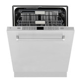 ZLINE 5-Piece Appliance Package - 36-Inch Gas Range, Hood, Refrigerator with Water Dispenser, Dishwasher, and Microwave Drawer in Stainless Steel