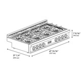 ZLINE Autograph Edition 48-Inch Classic Gas Rangetop with 8 Burner DuoPro™ Cooktop in Stainless Steel and Champagne Bronze Accents (PCRTZ-48-CB)