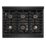 ZLINE Autograph Edition 36-Inch 5.2 cu. ft. Paramount Dual Fuel Range with 6 Burner DuoPro™ Cooktop and Electric Convection Oven in Black Stainless Steel and Polished Gold Accents (PSDRBZ-36-G)