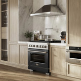 ZLINE 36-Inch 5.2 cu. ft. Paramount Dual Fuel Range with 6 Burner DuoPro™ Cooktop and Electric Convection Oven with Black Matte Door (PSDR-BLM-36)