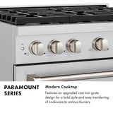 ZLINE Autograph 48-Inch Paramount DuoPro Gas Range in Stainless Steel with Nickel Helix Handles (PSGRZ-48-KPN)