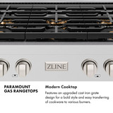 ZLINE Autograph Edition 30-Inch Paramount Gas Rangetop with 4 Burner DuoPro™ Cooktop in Satin Stainless Steel and Polished Gold Accents (PSRTSZ-30-G)