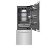 ZLINE Autograph 30-Inch Built-In Refrigerator w/ Gray Interior and Polished Nickel Helix Handles (GRBIVZ-30430KPN)