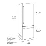 ZLINE Autograph 30-Inch Built-In Refrigerator w/ Gray Interior and Polished Nickel Helix Handles (GRBIVZ-30430KPN)