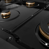 ZLINE Autograph 48-Inch Paramount Gas Rangetop with 8 Burners and Porcelain Cooktop in Black Satin with Champagne Accents (SRTBSZ-48-CB)