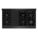 ZLINE 48-Inch 6.7 Cu. Ft. Paramount Double Oven Gas Range with 8 Burner Cooktop in Black Satin Stainless Steel (SGRBS-48)