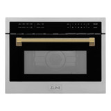 ZLINE Autograph 24-Inch Microwave Oven in Stainless Steel and Polished Gold Helix Handle (MWOZ-24-KG)