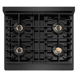 ZLINE Autograph 30-Inch 4.2 Cu. Ft. Dual Fuel Range with 4 Burner DuoPro Cooktop in Black Satin Stainless and Champagne Accents (PSDRBSZ-30-CB)