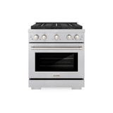 ZLINE 30-Inch 4.2 cu. ft. Paramount Gas Range with 4 Burner DuoPro™ Cooktop and Convection Gas Oven in Satin Stainless Steel (PSGRS-30)