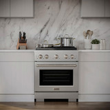 ZLINE 30-Inch 4.2 cu. ft. Paramount Gas Range with 4 Burner DuoPro™ Cooktop and Convection Gas Oven in Satin Stainless Steel (PSGRS-30)