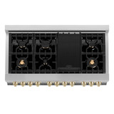 ZLINE Autograph Edition 3-Piece Appliance Package - 48-Inch Dual Fuel Range, Wall Mounted Range Hood, & 24-Inch Tall Tub Dishwasher in Stainless Steel and White Door with Champagne Bronze Trim (3AKP-RAWMRHDWM48-CB)