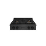 ZLINE 30-Inch Paramount Gas Rangetop with 4 Brass Burners and Porcelain Cooktop in Black Satin Stainless Steel (SRTBS-BR-30)