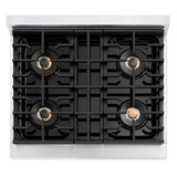 ZLINE Autograph Edition 30-Inch Paramount Gas Rangetop with 4 Burner DuoPro™ Cooktop in Stainless Steel and Champagne Bronze Accents (PSRTZ-30-CB)