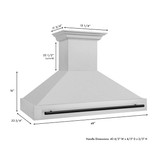 ZLINE Autograph Edition 2-Piece Appliance Package - 48-Inch Gas Range & Wall Mounted Range Hood in Satin Stainless Steel with Matte Black Trim (2AKPR-SGRSRH48-MB)