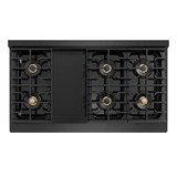 ZLINE Autograph 48-Inch Paramount Gas Rangetop with 8 Burner DuoPro™ Cooktop in Black Satin and Polished Gold Accents (PSRTBSZ-48-G)