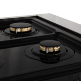 ZLINE Autograph Edition 4-Piece Appliance Package - 36-Inch Dual Fuel Range, Refrigerator, Wall Mounted Range Hood, & 24-Inch Tall Tub Dishwasher in Stainless Steel with Matte Black Trim (4KAPR-RARHDWM36-MB)
