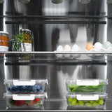 ZLINE Autograph Edition 36-Inch 19.6 cu. ft. French Door Built-In Bottom Freezer Refrigerator with Water Dispenser and Ice Maker in Satin Stainless Steel with Stainless Steel Interior and Champagne Bronze Accents (SRBIVZ-SN-36-CB)