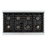 ZLINE Autograph Edition 48-Inch 6.7 cu. ft. Paramount Dual Fuel Range with 8 Burner DuoPro™ Cooktop and Dual Ovens in Stainless Steel and Polished Gold Accents (PSDRZ-48-G)