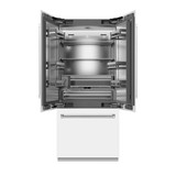 ZLINE 36-Inch 19.6 cu. ft. French Door Built-In Bottom Freezer Refrigerator with Water Dispenser and Ice Maker in White Matte with Stainless Steel Interior (SRBIV-WM-36)