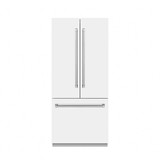 ZLINE 36-Inch 19.6 cu. ft. French Door Built-In Bottom Freezer Refrigerator with Water Dispenser and Ice Maker in White Matte with Stainless Steel Interior (SRBIV-WM-36)
