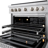 ZLINE 36-Inch 5.2 cu. ft. Paramount Gas Range with 6 Burner DuoPro™ Cooktop and Convection Gas Oven in Satin Stainless Steel (PSGRS-36)